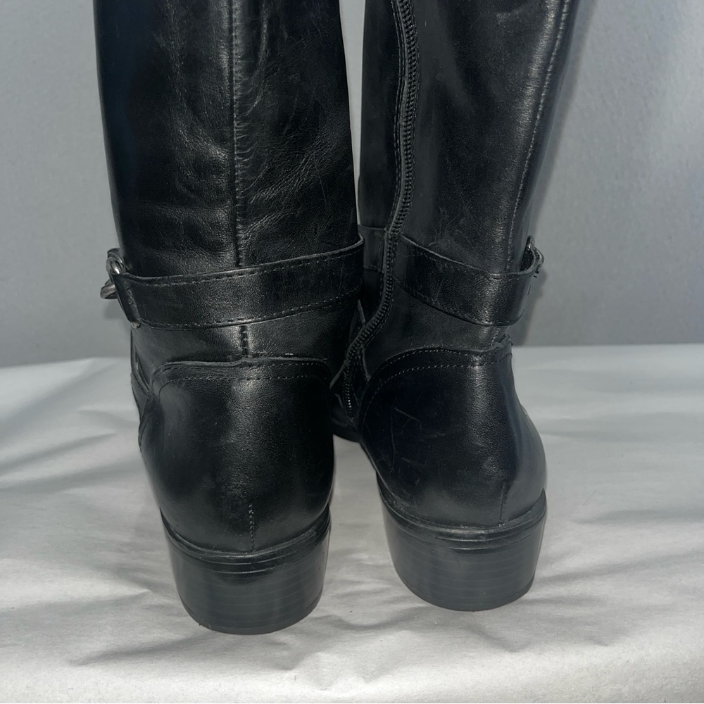 Lauren Ralph Lauren Menna Riding boot Black Leather horsebit chain detail - Picture 7 of 12